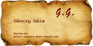 Gönczy Géza névjegykártya