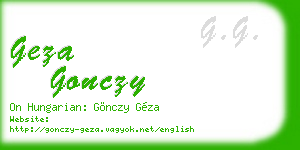 geza gonczy business card
